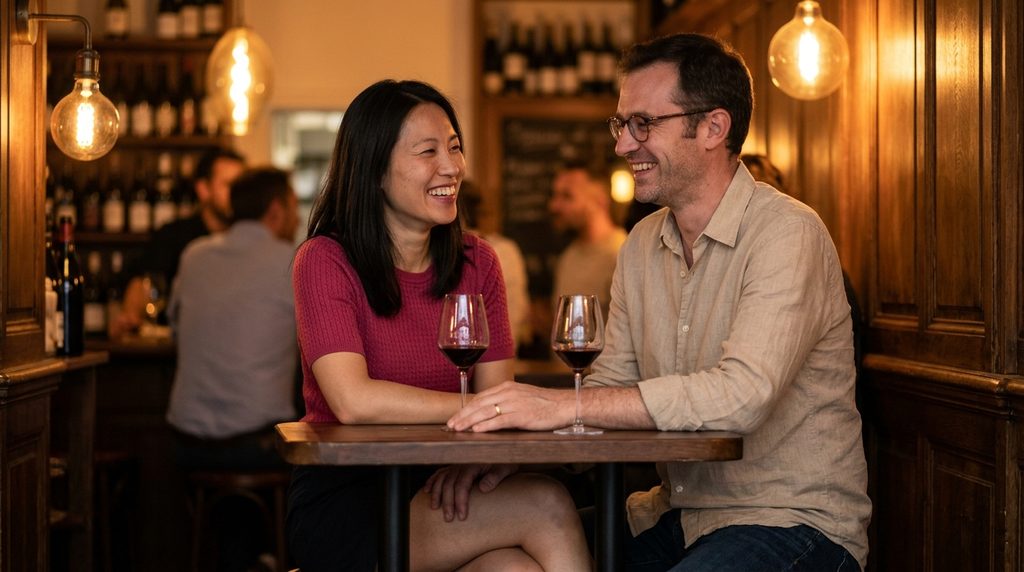 Premier rendez-vous adultère dans un bar à vin, une rencontre faite gratuitement sur le site